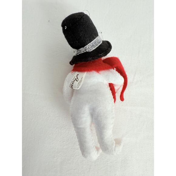 Annalee Snowman White Black Hat Red Scarf Snow Flake Snowman Ornament 2013 - Picture 6 of 9
